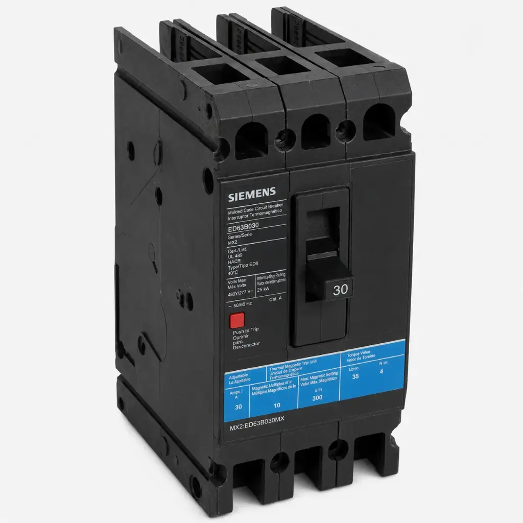 SIEMENS/EP MCCB, ED6, 25KA 480VAC, 65 KA 240V (New)
