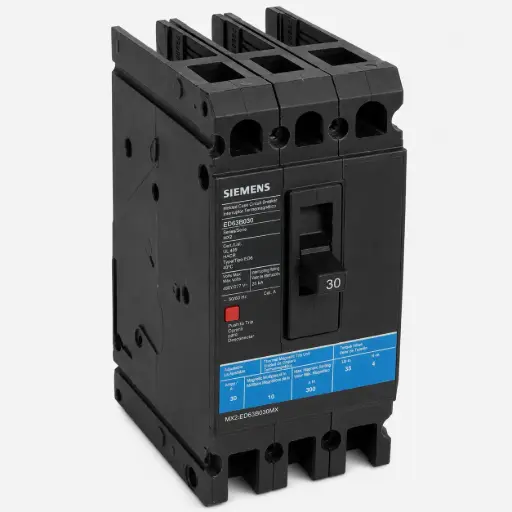 [MX2:ED63B030MX] SIEMENS/EP MCCB, ED6, 25KA 480VAC, 65 KA 240V (New)